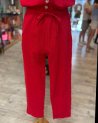 Combinaison en gaze de coton rouge sans manches