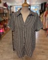 Chemise vichy noir et blanc à manches courtes
