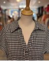 Chemise vichy noir et blanc à manches courtes