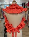 Top corail à volants plissés