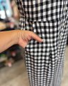 Combinaison pantalon en vichy noire et blanche
