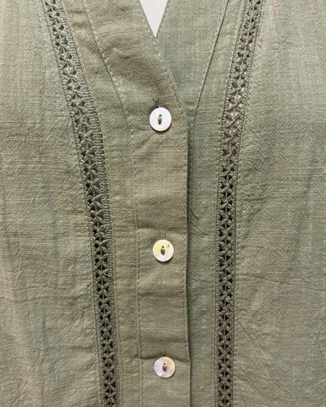 Blouse vert sauge à chevrons