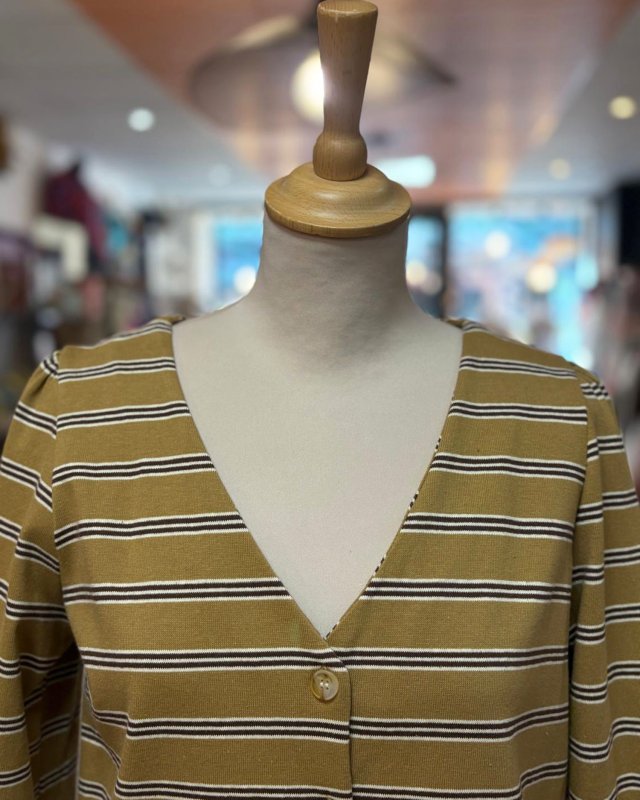Cardigan 2-en-1 en jersey rayé