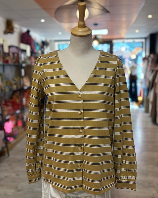 Cardigan 2-en-1 en jersey rayé