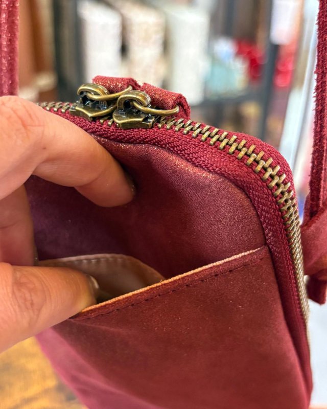 Pochette bandoulière pour téléphone en cuir pailleté