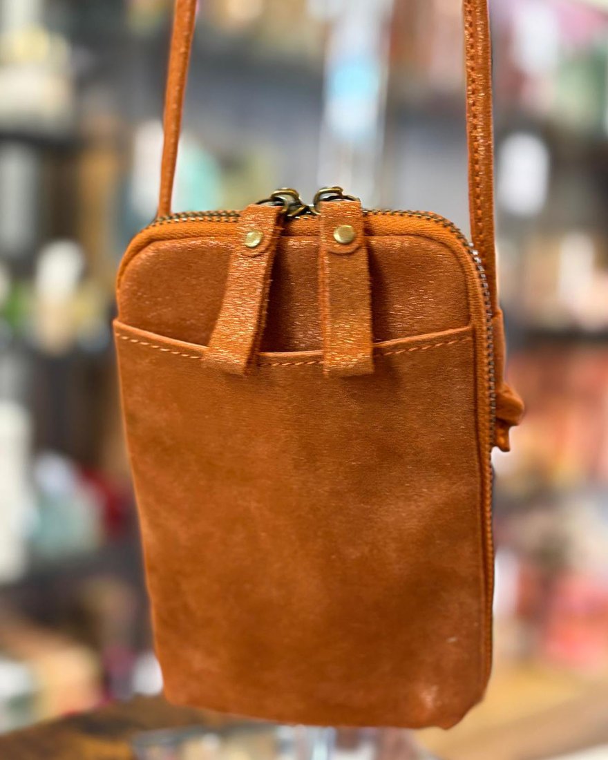 Pochette bandoulière pour téléphone en cuir pailleté