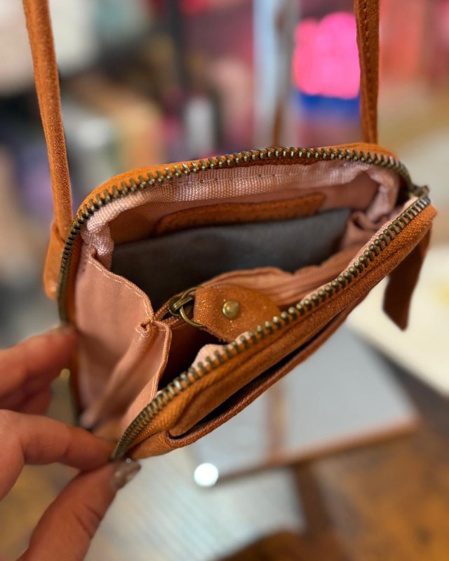 Pochette bandoulière pour téléphone en cuir pailleté