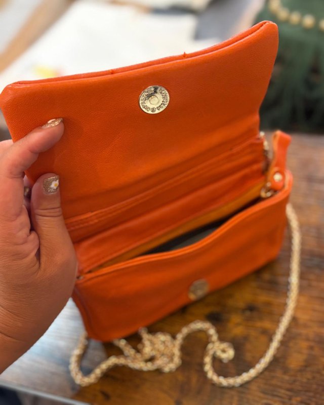 Petit sac matelassé en cuir lisse