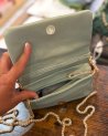 Petit sac matelassé en cuir lisse