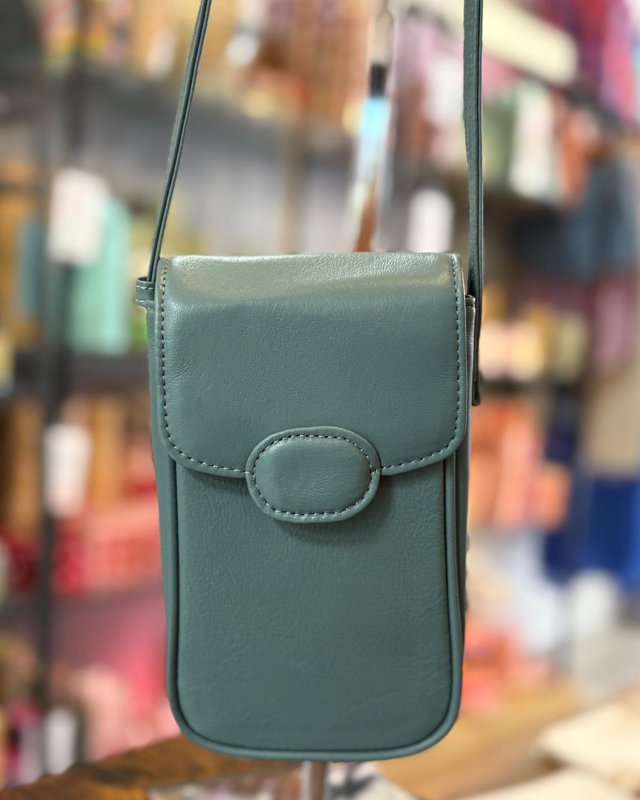 Pochette bandoulière pour téléphone en cuir lisse