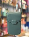 Pochette bandoulière pour téléphone en cuir lisse