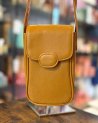 Pochette bandoulière pour téléphone en cuir lisse