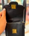 Pochette bandoulière pour téléphone en cuir lisse