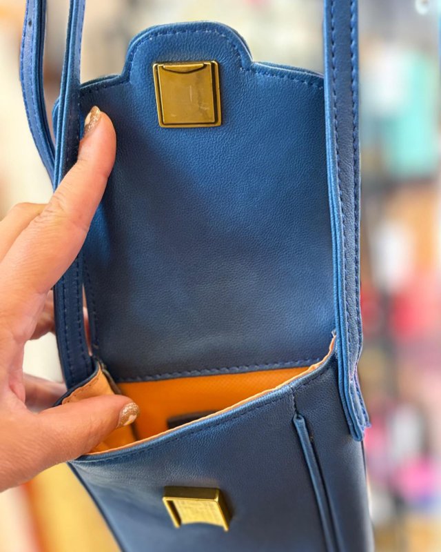 Pochette bandoulière pour téléphone en cuir lisse